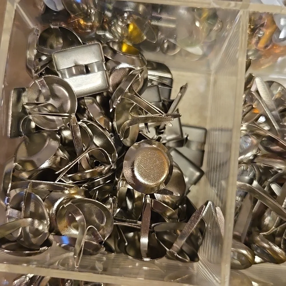 Assorted Metal Fasteners in Organizer Box For Crafts Scrapbooking